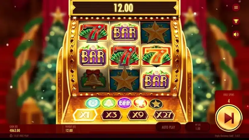 Triple Christmas Gold slot screenshot 5