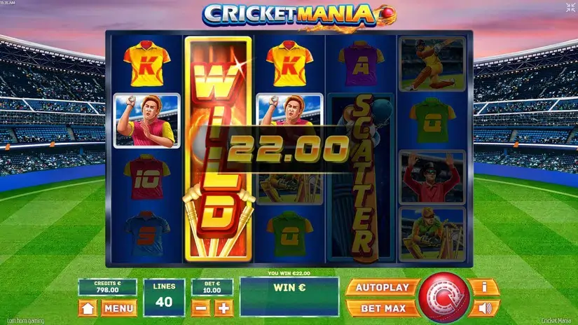 Cricket Mania slot screenshot 3