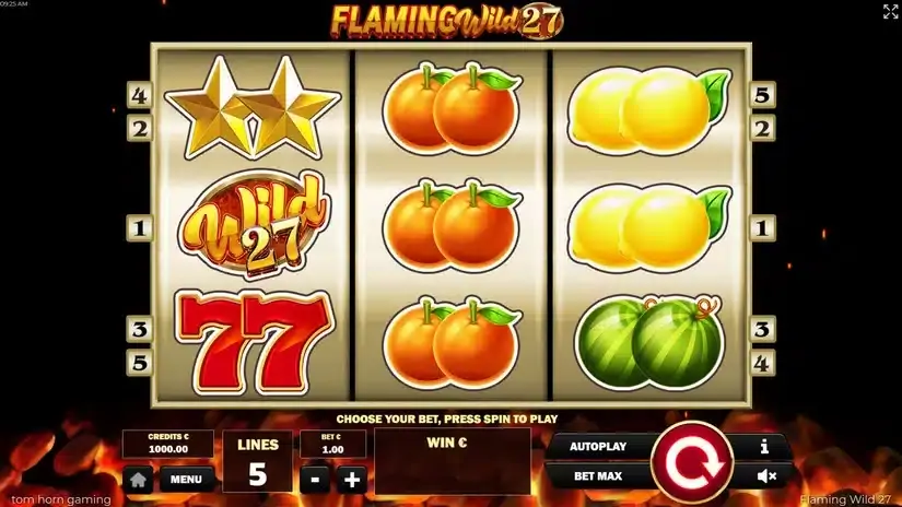 Flaming Wild 27 slot screenshot 