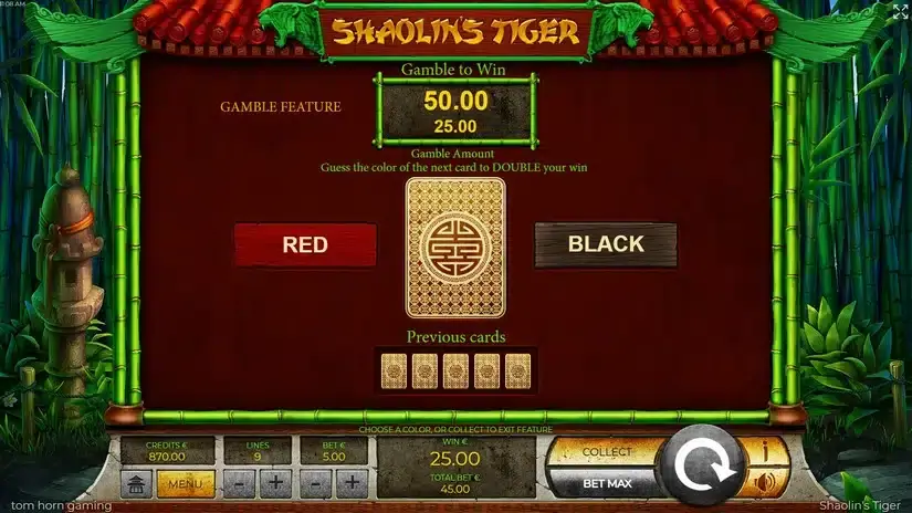 Shaolins Tiger slot screenshot 