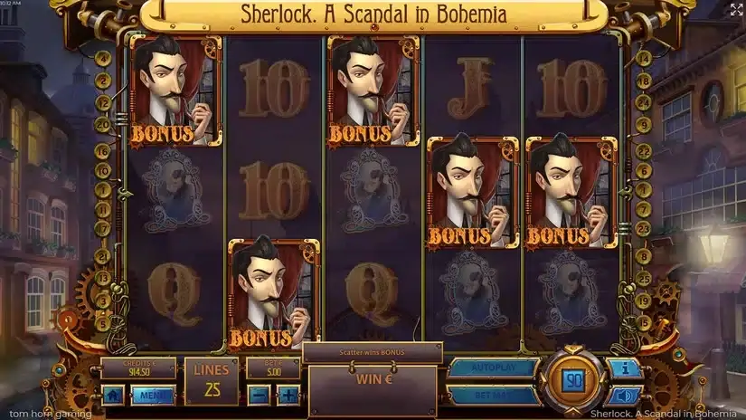 Sherlock, a Scandal of Bohemia slot screenshot 3