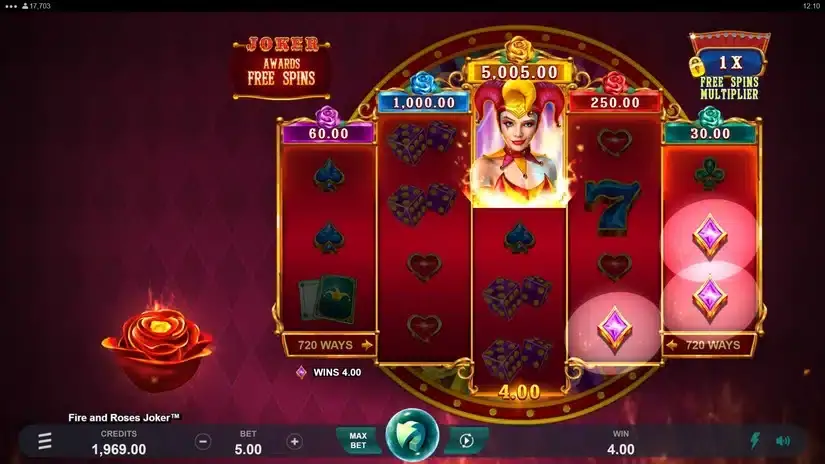 Fire and Roses Joker slot screenshot 