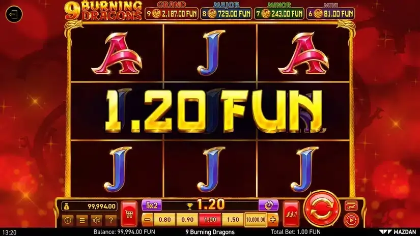 9 Burning Dragons slot screenshot 2