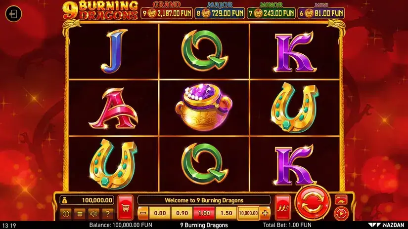 9 Burning Dragons slot screenshot 