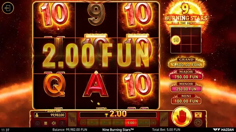 9 Burning Stars™ slot screenshot 2