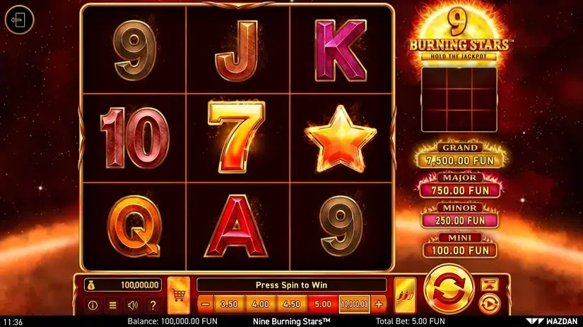 9 Burning Stars™ slot screenshot 