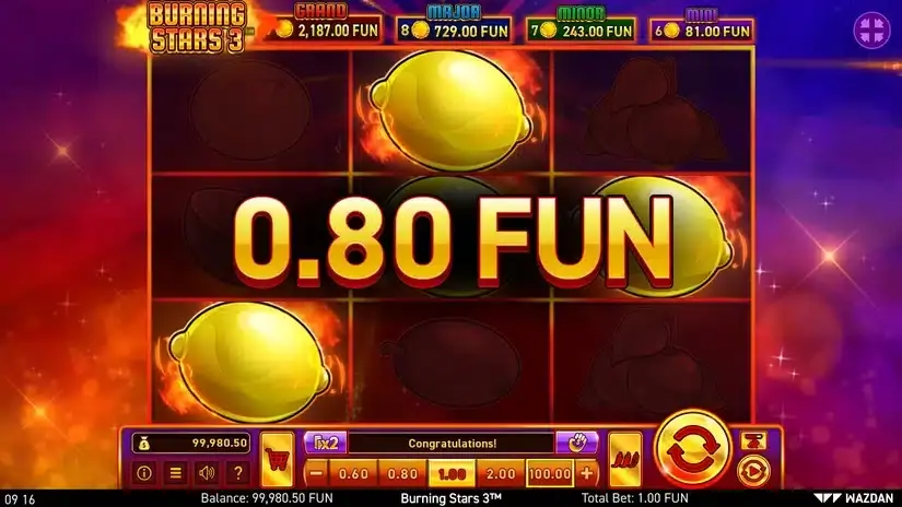 Burning Stars 3™ slot screenshot 2