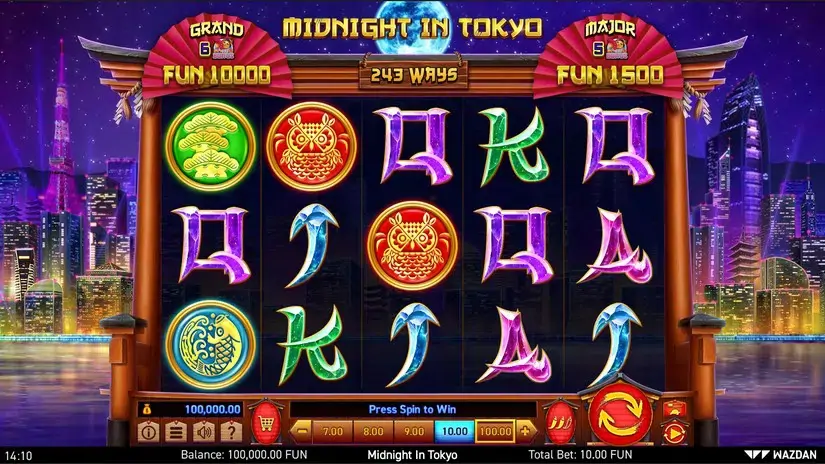 Midnight in Tokyo slot screenshot 