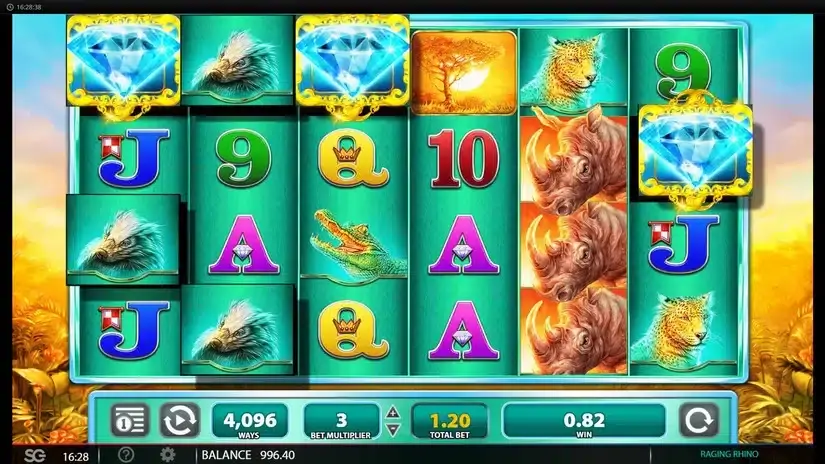 Raging Rhino slot screenshot 2