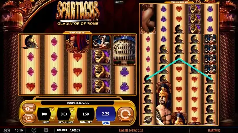 Spartacus Gladiator of Rome slot screenshot 2
