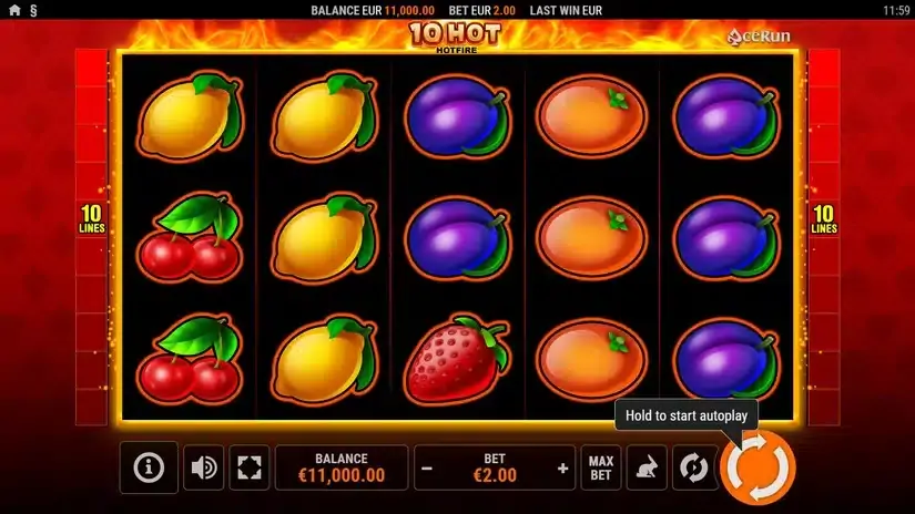 10 Hot Hotfire slot screenshot 