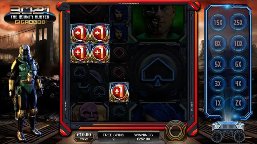 3021 The Bounty Hunter Gigablox slot screenshot 6