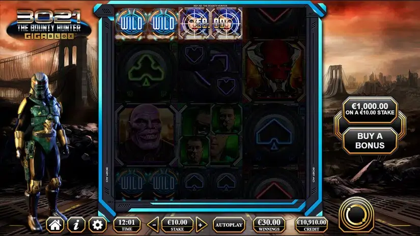 3021 The Bounty Hunter Gigablox slot screenshot 2