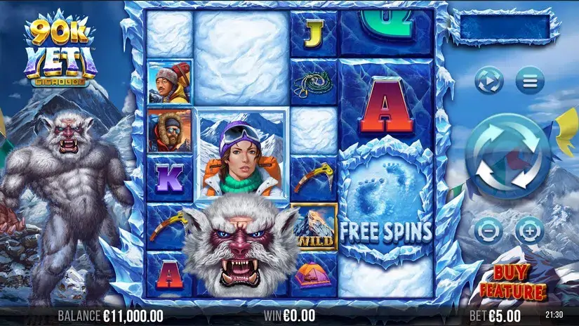 90K Yeti Gigablox slot screenshot 