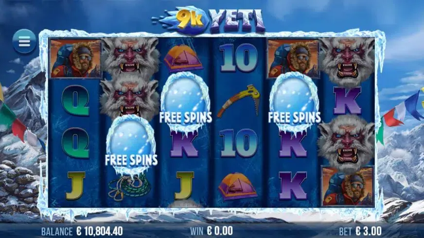 9k Yeti slot screenshot 2