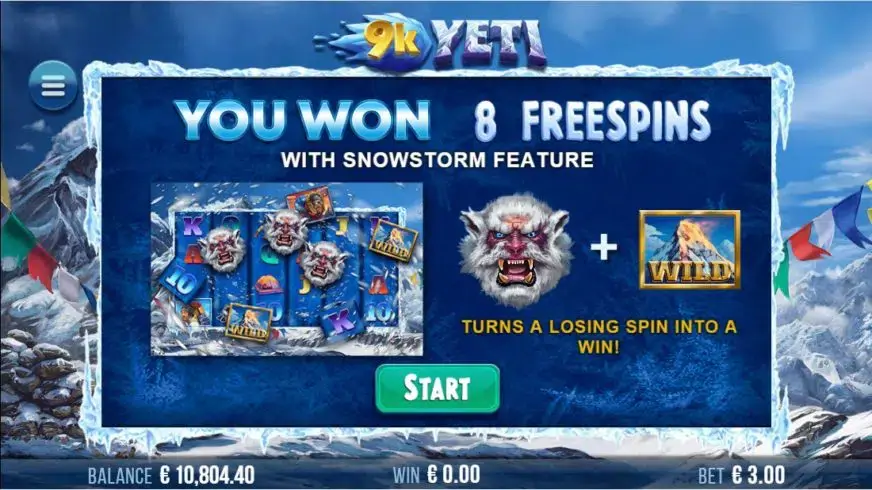 9k Yeti slot screenshot 3
