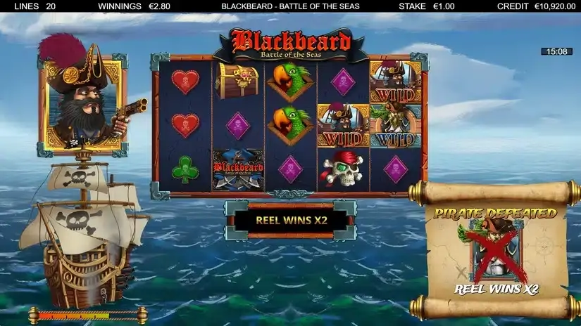 Blackbeard Battle Of The Seas slot screenshot 5