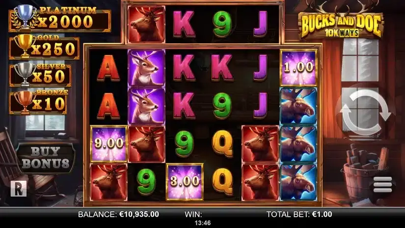 Bucks And Doe 10K Ways slot screenshot 