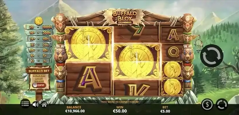 Buffalo Blox Gigablox slot screenshot 2