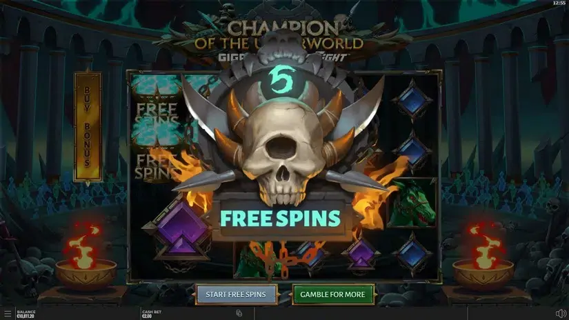Champion of the Underworld slot screenshot 3