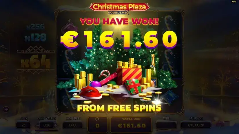 Christmas Plaza DoubleMax slot screenshot 