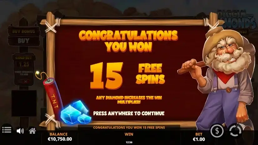 Diggin’ For Diamonds slot screenshot 3