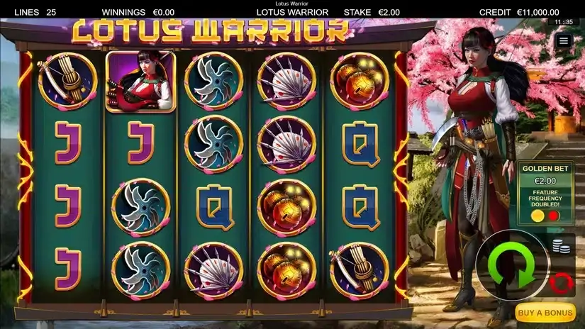 Lotus Warrior slot screenshot 