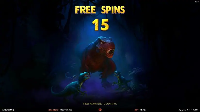 Raptor 2 slot screenshot 3