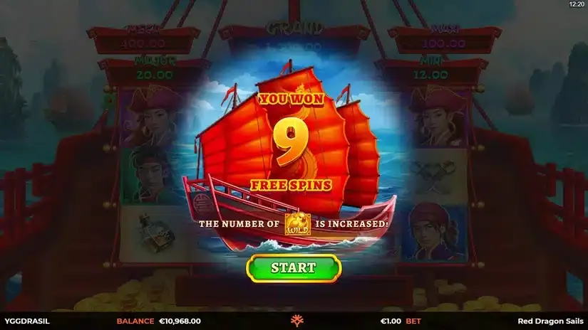 Red Dragon Sails slot screenshot 3