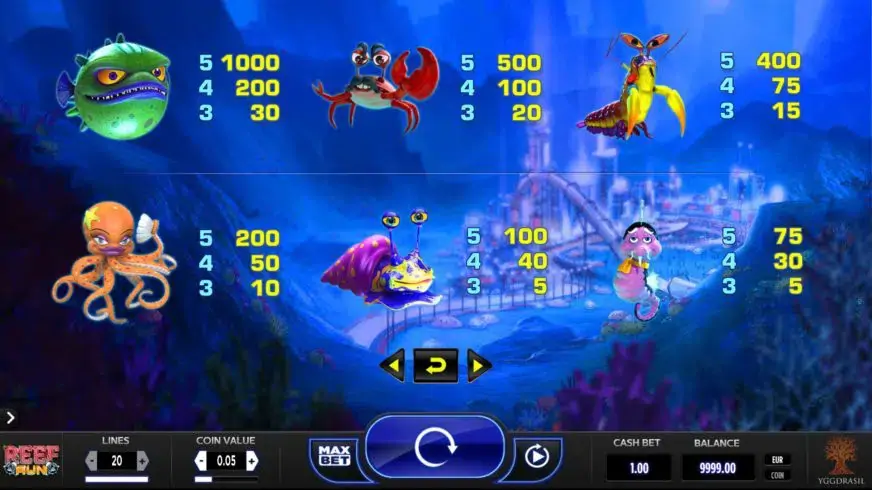 Reef Run slot screenshot 2