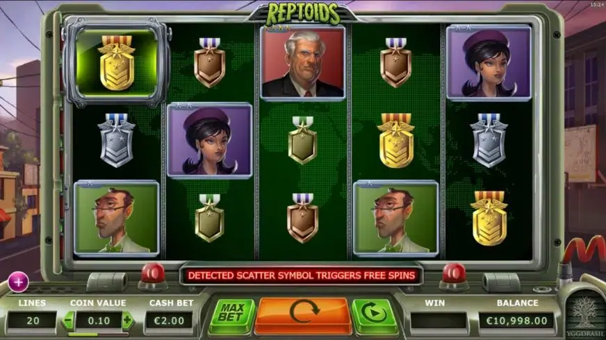 Reptoids slot screenshot 1