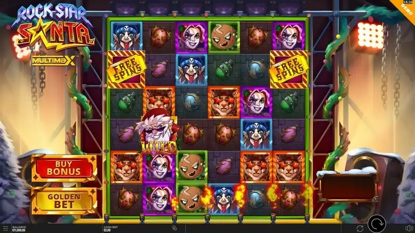 Rock Star Santa MultiMax slot screenshot 
