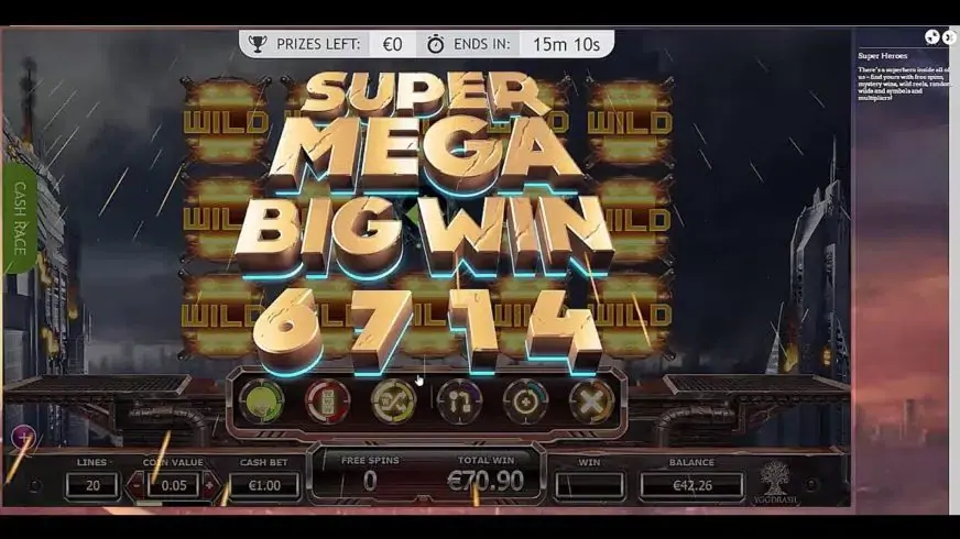 Super Heroes slot screenshot 