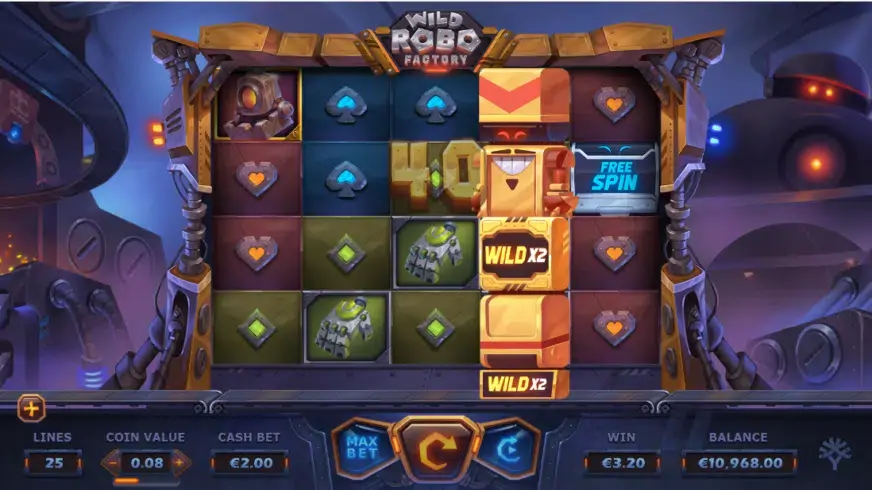 Wild Robo Factory slot screenshot 2