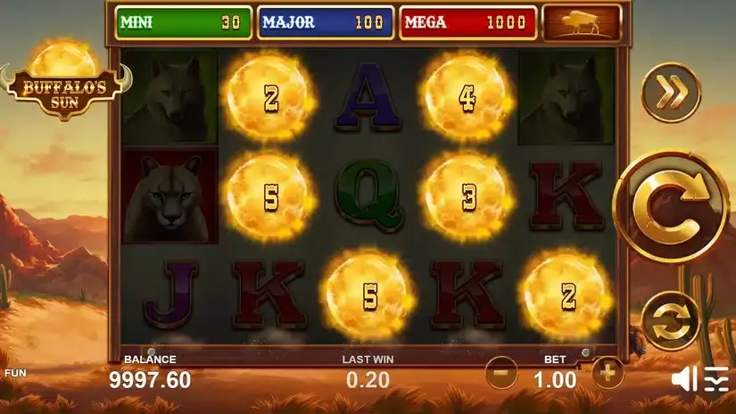 Buffalo’s Sun slot screenshot 2